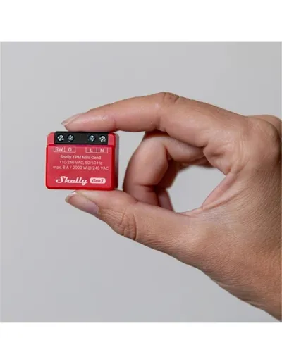 Ndërprerës me një rele SHELLY 1PM Mini Gen3, WiFi & Bluetooth, KNXnet / IP communication - 5