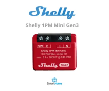 Ndërprerës me një rele SHELLY 1PM Mini Gen3, WiFi & Bluetooth, KNXnet / IP communication