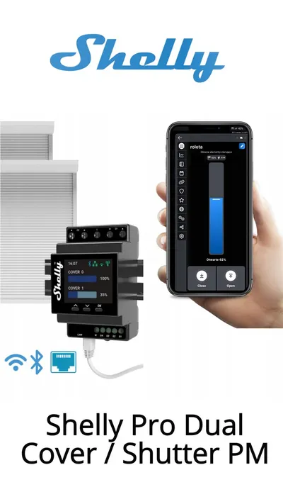 Ndërprerës inteligjent Shelly Pro Dual Cover / Shutter PM - 3