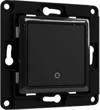 Buton muri Shelly Wall Switch 1, 1 buton, për relé Shelly, i zi