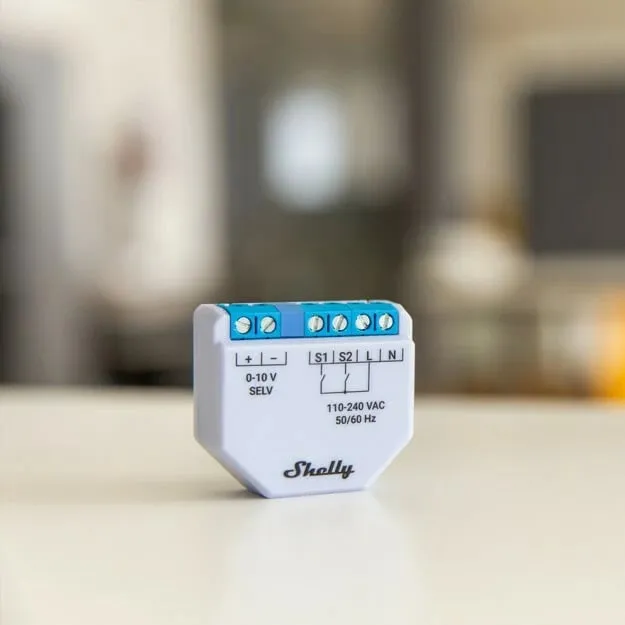 Dimmer Shelly Plus 0-10V, Wireless, Blu, Gri - 2
