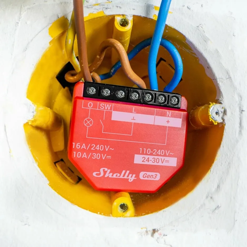 Switch i mençur Shelly 1PM Gen3, Wireless, Plastik, 30 m, 50 m, Kuq - 2