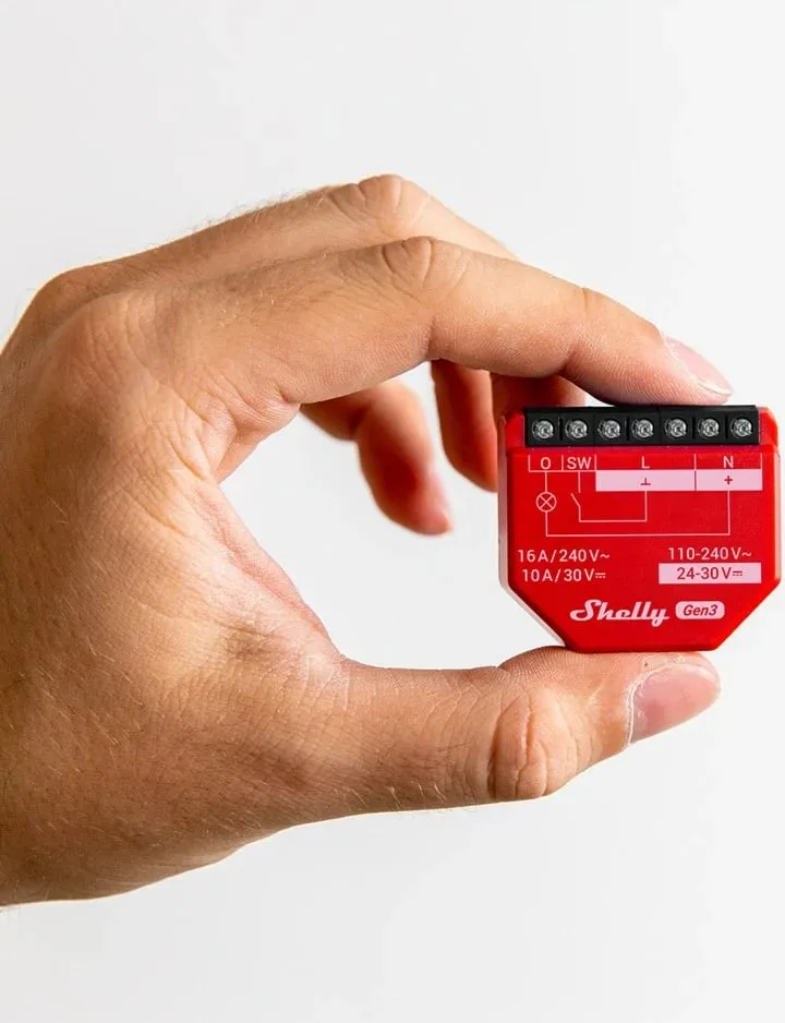 Switch i mençur Shelly 1PM Gen3, Wireless, Plastik, 30 m, 50 m, Kuq - 3