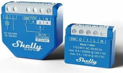 Smart switch Shelly Qubino Wave 1 Mini, Wireless, 25 dBmW, 868.4 MHz, Plastikë, Mat - 6