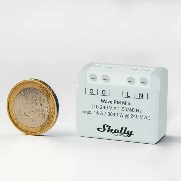 Smart switch Shelly Qubino Wave PM Mini, Wireless, 25 dBmW, 868.4 MHz, Gri - 1