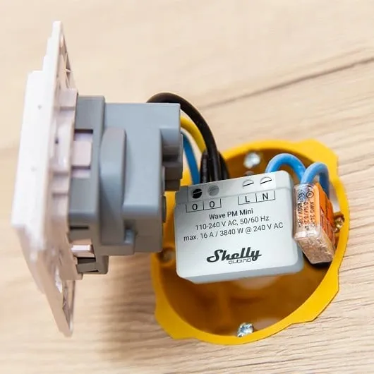 Smart switch Shelly Qubino Wave PM Mini, Wireless, 25 dBmW, 868.4 MHz, Gri - 3