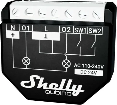 Smart switch Shelly Qubino WAVE 2PM, Wireless, 25 dBmW, Z-Wave, 868.4 MHz, e zezë - 1