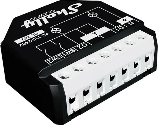 Smart switch Shelly Qubino WAVE 2PM, Wireless, 25 dBmW, Z-Wave, 868.4 MHz, e zezë - 2