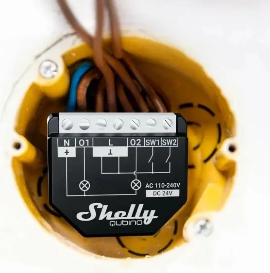 Smart switch Shelly Qubino WAVE 2PM, Wireless, 25 dBmW, Z-Wave, 868.4 MHz, e zezë - 6