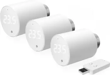 Valvul termostatike Shelly BLU TRV 3, 3x smart, Wi-Fi dhe BLE, e bardhë