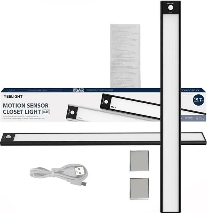 Llambë me sensor Yeelight Motion Sensor Closet Light A40, 40cm, 2700K, e zezë - 2