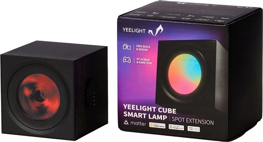 Llambë tavoline inteligjente Yeelight Cube, Wi-Fi/Bluetooth, e Zezë - 1