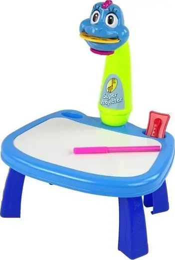 Set vizatimi me projektor LeanToys Dinosaur, me dërrasë vizatimi, për fëmijë, shumëngjyrësh
