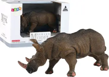 Figurinë koleksionuese LeanToys Rhinoceros Animals of the World, madhësi e madhe, plastike, gri