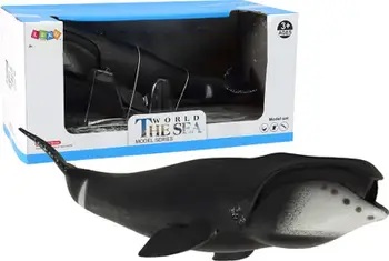 Figurinë lodër LeanToys Greenland Whale, balenë e madhe, gomë e fortë, shumëngjyrëshe