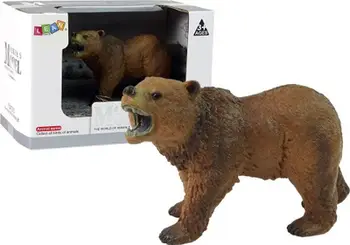 Figurinë koleksionuese LeanToys Brown Bear, ari, plastikë, kafe