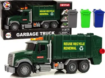 Kamion lodër koshash Toy Garbage Truck 9525, me drita dhe zë, 38cm, shumëngjyrësh