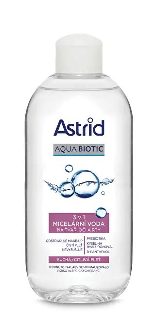 Ujë micellar për fytyrë të thatë dhe të ndjeshme Astrid 200 ml