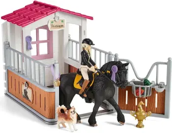 Set lodër Schleich Horse Club 42437, boksi për kuaj me Tori & Princess, plastikë