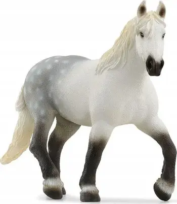 Figurinë lodër Schleich Percheron Mare, plastike, 15 cm, e bardhë gri