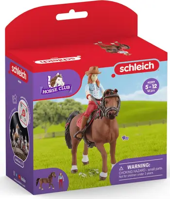 Set lojërash Schleich Horse Club Hannah and Cayenne, figura kalorësi dhe kal, shumëngjyrëshe