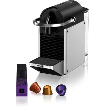 Aparat kafeje kapsulë DeLonghi Pixie EN127.S, 1 L, 1260 W, Ngjyrë e zezë, gri, argjendtë