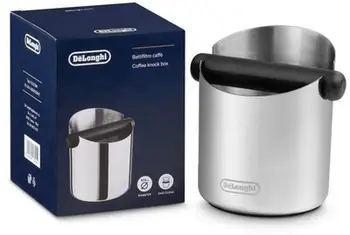 Enë për mbetje kafeje DeLonghi DLSC084, çelik inox, 250 g, argjendtë