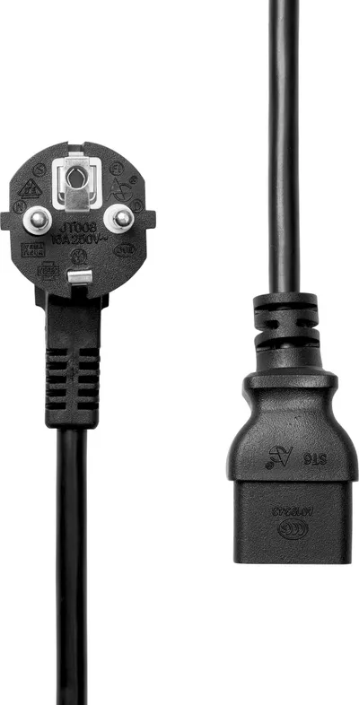 Kabllo rryme ProXtend Power Cord, Schuko me kënd në C19, 1m, e zezë - 1