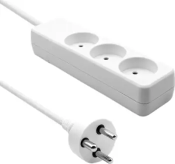 Kabllo vazhduese ProXtend Danish Power Strip 3-kahëshe, 3 priza, 4 m, e bardhë