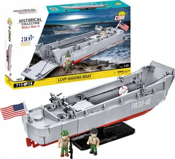 Set ndërtimi Cobi Historical Collection LCVP Higgins Boat, model ushtarak, shumë pjesë, shumëngjyrësh