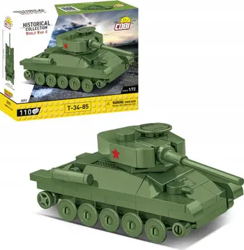 Set blloqesh Cobi Historical Collection T-34-85, 110 pjesë, shkalla 1:72, shumëngjyrësh