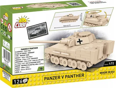 Set konstruktiv Cobi Bricks Panzer V Panther, 126 pjesë, shkalla 1:72, shumëngjyrësh - 4