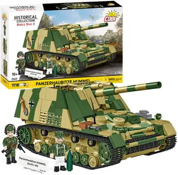 Set ndërtimi COBI Historical Collection WWII Hummel, model artilerie vetëlëvizëse, për koleksionistë dhe fëmijë më të rritur, shumëngjyrësh