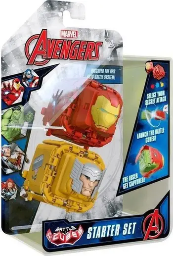 Lojë me kube Cobi Battle Cubes Marvel Avengers, set me 2 kube, me zhetona koleksionues