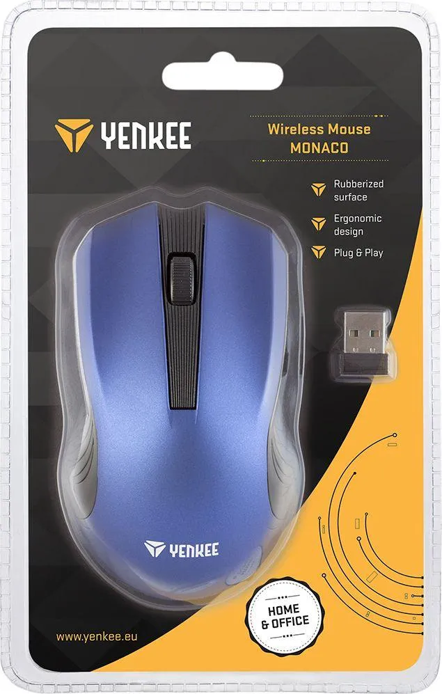 Maus Yenkee YMS, wireless, USB, i zi dhe i kaltërt - 6