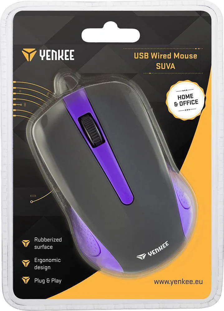 Maus Yenkee YMS, me kabllo, USB, i zi dhe vjollcë - 6