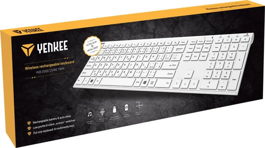 Tastierë Yenkee YKB, wireless, CZ + SK, e bardhë - 5