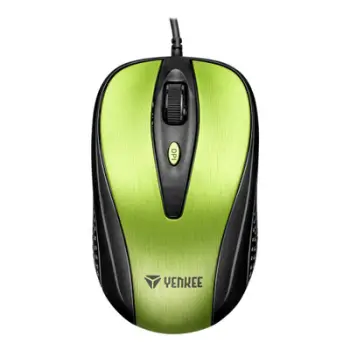 Maus YENKEE YMS 1025GN - USB, e zezë/gjelbër