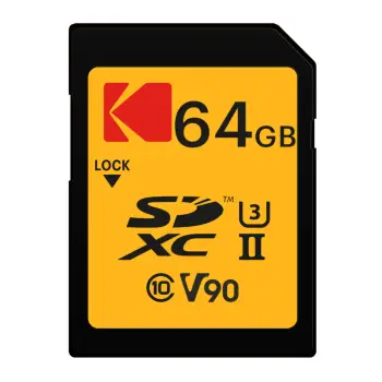 Kartelë memorie Kodak SDXC 64GB UHS-II U3 V90, e zezë/portokalli