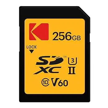 Kartelë memorie Kodak SDXC 256GB UHS-II U3 V60, e zezë/portokalli