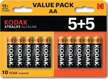 Bateri alkaline Kodak Xtralife AA R6, paketim 10 copë