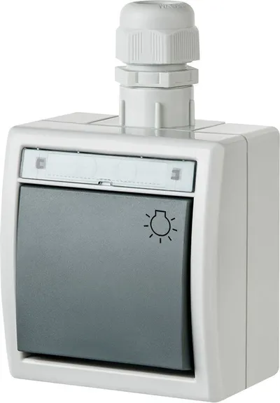 Ndërprerës drite Elektro-Plast Aquant (1204-65), i hirtë - 1