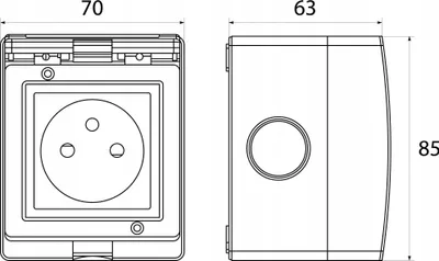 Prizë sipërfaqësore Elektro-Plast AQUA55 55.19, IP55, 16A, gri - 2