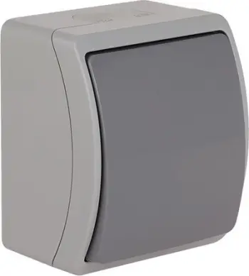 Ndërprerës Elektro-Plast Koala VW 157-08 (61.365), IP44, i hirtë i errët