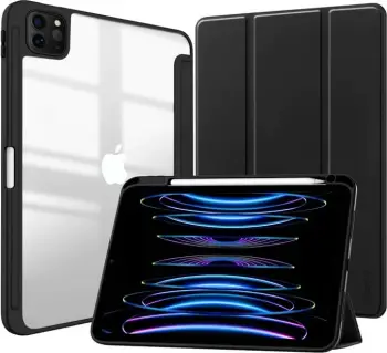 Mbulesë tablet Crong PrimeFolio Case, për iPad Pro 11 2022 2021 dhe iPad Air 10.9 4 5 Gen, me qëndrim, me karikim Apple Pencil, e zezë