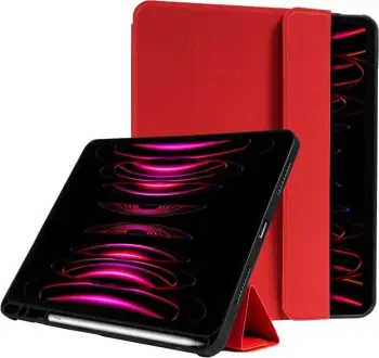 Mbulesë tablet Crong FlexFolio Case iPad Pro 11 iPad Air 10.9, me mbështetje për Apple Pencil, e kuqe