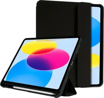 Futrollë tablet Crong FlexFolio Case iPad 10.9" 2022, me mbajtëse Apple Pencil, e zezë