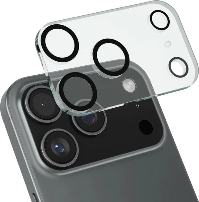 Mbrojtës lente Crong për iPhone 17 Pro Max, xham 9H, transparent - 1