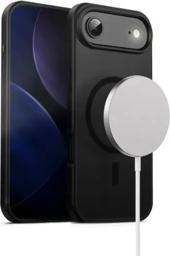 Mbrojtëse telefoni Crong Hybrid Frost MAG, për iPhone Air, me MagSafe, e zezë e turbullt