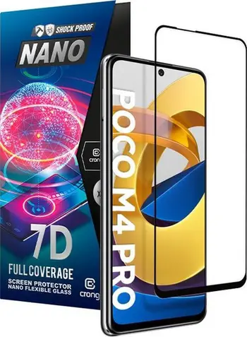 Xham mbrojtës Crong 7D Nano Flexible Glass, për POCO M4 Pro 5G, 9H, transparent